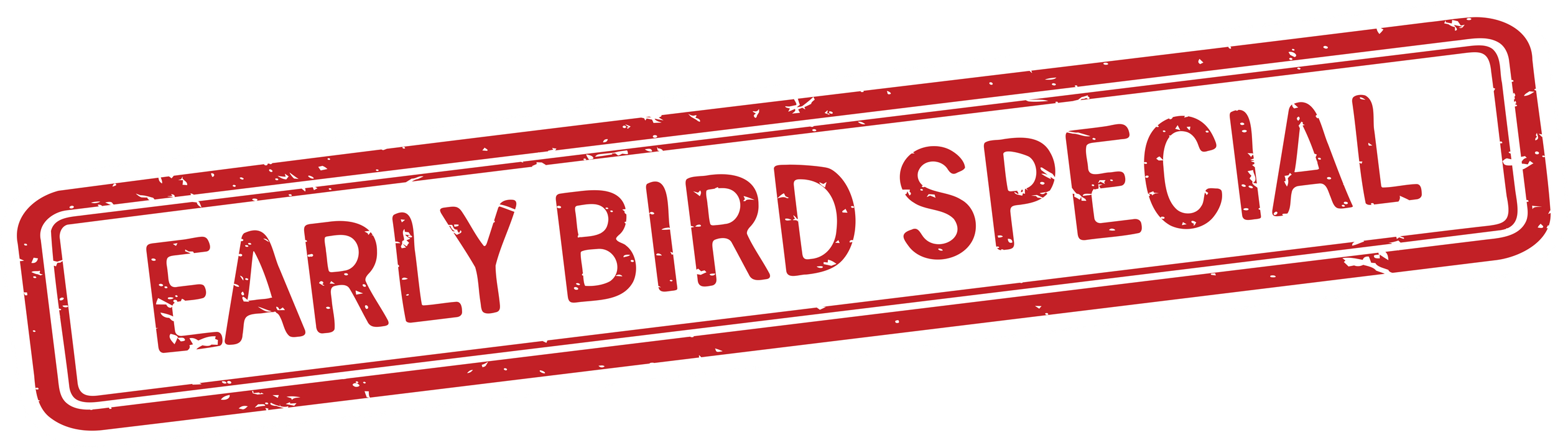 Early bird special red stamp icon